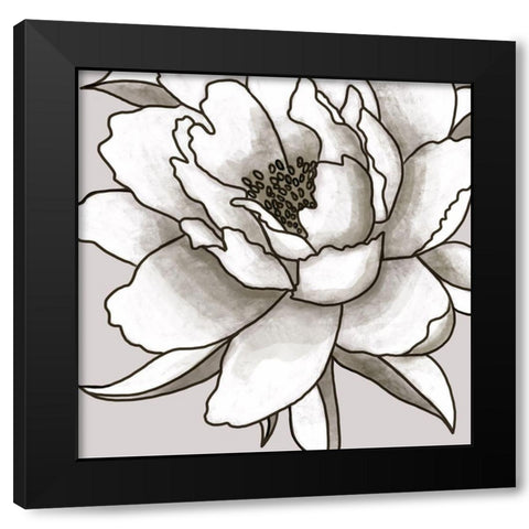 Peony I Black Modern Wood Framed Art Print by Tyndall, Elizabeth