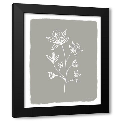 Gray Botanical I Black Modern Wood Framed Art Print with Double Matting by Tyndall, Elizabeth