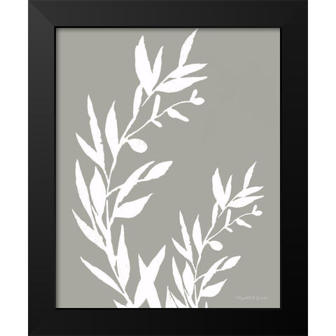 White Leaves II Black Modern Wood Framed Art Print by Tyndall, Elizabeth