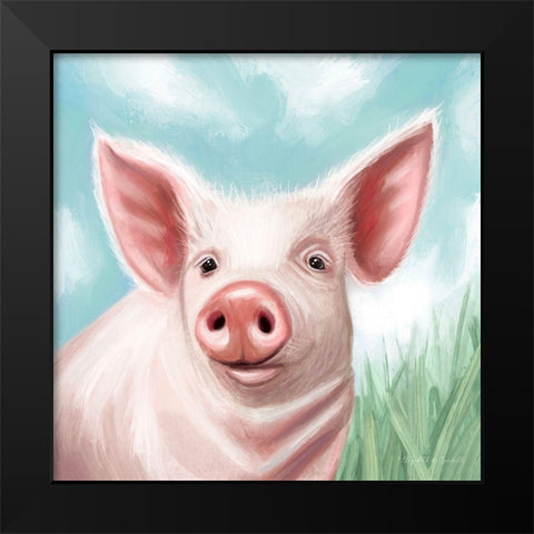 Farmhouse Pig Black Modern Wood Framed Art Print by Tyndall, Elizabeth