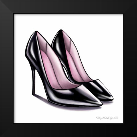 Black High Heels Black Modern Wood Framed Art Print by Tyndall, Elizabeth