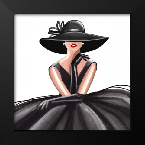 Glam Gown Black Modern Wood Framed Art Print by Tyndall, Elizabeth