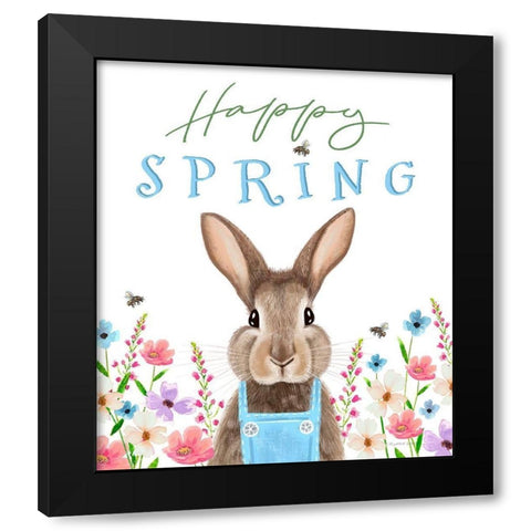 Happy Spring Black Modern Wood Framed Art Print with Double Matting by Tyndall, Elizabeth