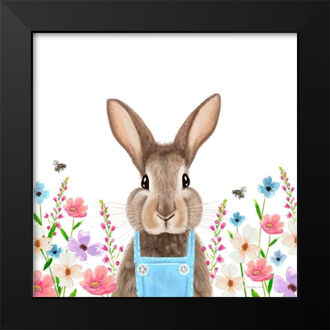 Easter Bunny Black Modern Wood Framed Art Print by Tyndall, Elizabeth