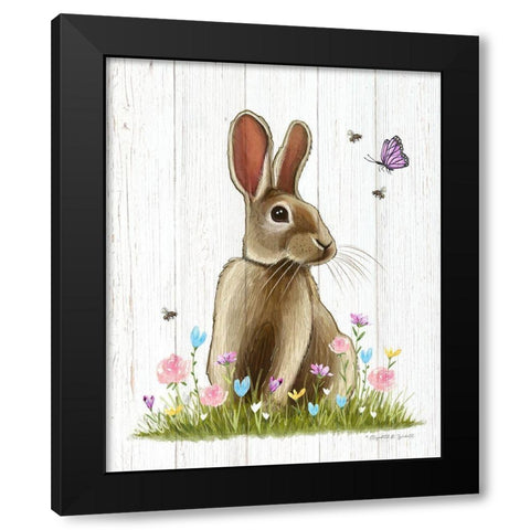 Easter Rabbit Black Modern Wood Framed Art Print with Double Matting by Tyndall, Elizabeth