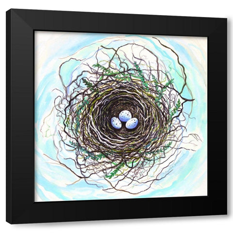 Bird Nest II Black Modern Wood Framed Art Print by Tyndall, Elizabeth