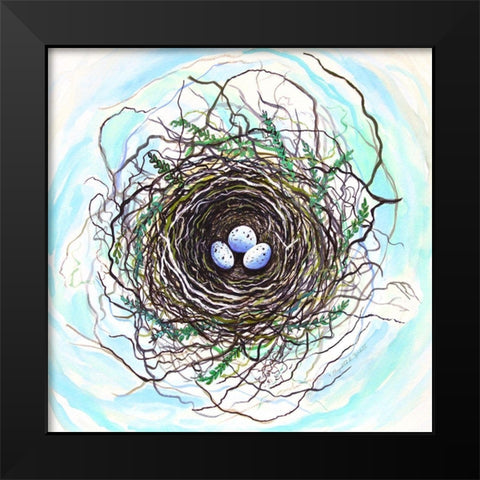 Bird Nest II Black Modern Wood Framed Art Print by Tyndall, Elizabeth