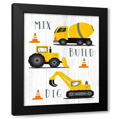 Mix-Build-Dig Black Modern Wood Framed Art Print by Tyndall, Elizabeth