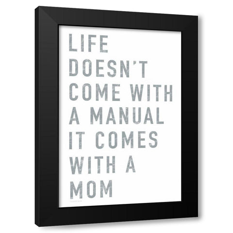 Mom Manual Black Modern Wood Framed Art Print with Double Matting by Tyndall, Elizabeth