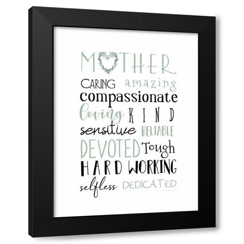 Mother Black Modern Wood Framed Art Print with Double Matting by Tyndall, Elizabeth