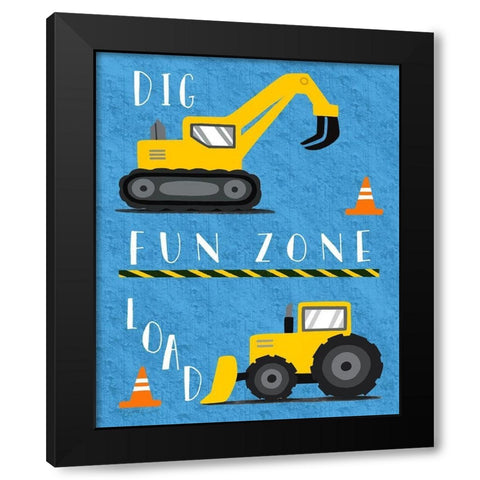 Fun Zone Black Modern Wood Framed Art Print by Tyndall, Elizabeth