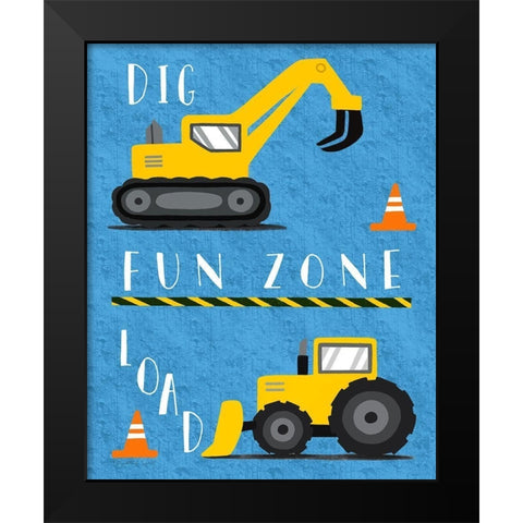 Fun Zone Black Modern Wood Framed Art Print by Tyndall, Elizabeth