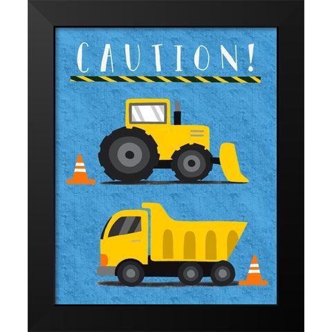 Caution Black Modern Wood Framed Art Print by Tyndall, Elizabeth