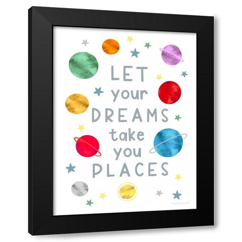 Dreams Take You Places Black Modern Wood Framed Art Print by Tyndall, Elizabeth