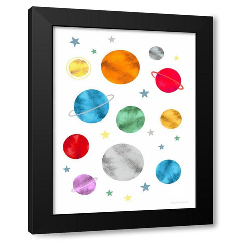 Planets Black Modern Wood Framed Art Print with Double Matting by Tyndall, Elizabeth