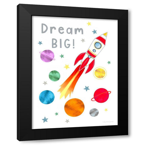 Dream Big Black Modern Wood Framed Art Print with Double Matting by Tyndall, Elizabeth