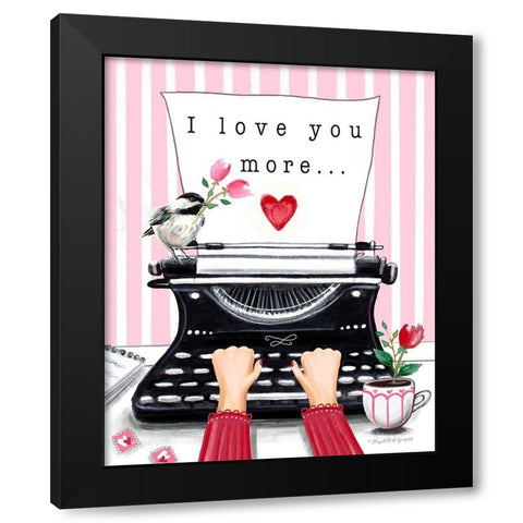 I Love You More Black Modern Wood Framed Art Print by Tyndall, Elizabeth