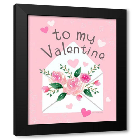 To My Valentine Black Modern Wood Framed Art Print with Double Matting by Tyndall, Elizabeth