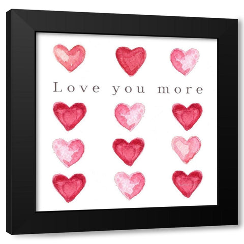 Love You More Black Modern Wood Framed Art Print with Double Matting by Tyndall, Elizabeth