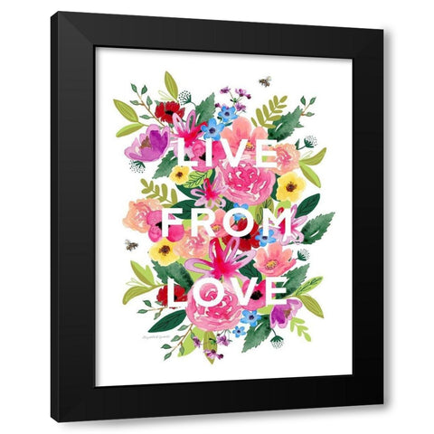 Live from Love Black Modern Wood Framed Art Print with Double Matting by Tyndall, Elizabeth