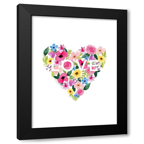 Flower Heart Black Modern Wood Framed Art Print with Double Matting by Tyndall, Elizabeth