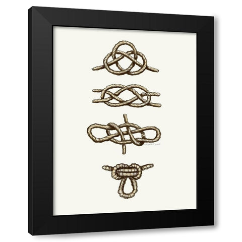 Knot So Fast Black Modern Wood Framed Art Print by Tyndall, Elizabeth