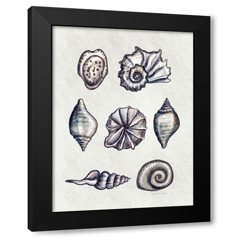 Shells II Black Modern Wood Framed Art Print by Tyndall, Elizabeth