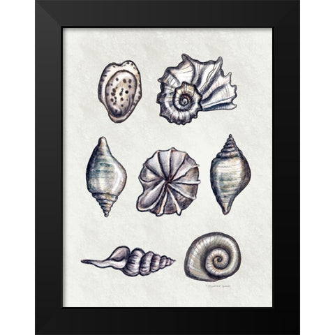 Shells II Black Modern Wood Framed Art Print by Tyndall, Elizabeth