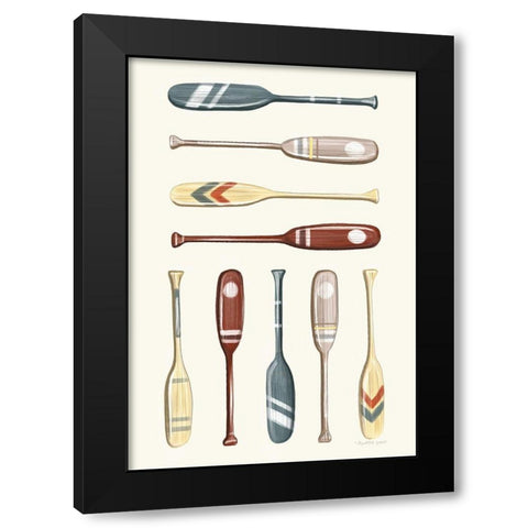 Oar Collection II Black Modern Wood Framed Art Print with Double Matting by Tyndall, Elizabeth