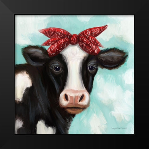 Cow Girl Black Modern Wood Framed Art Print by Tyndall, Elizabeth