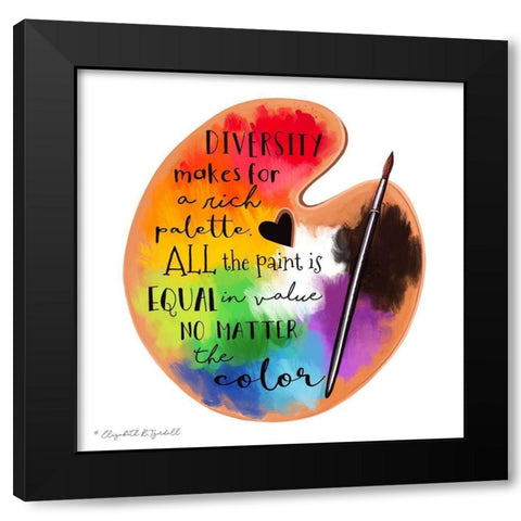 Colors of Diversity Black Modern Wood Framed Art Print by Tyndall, Elizabeth