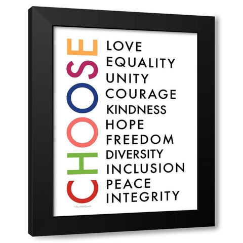 Choose Your Words Black Modern Wood Framed Art Print with Double Matting by Tyndall, Elizabeth