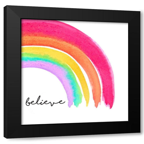 Believe Black Modern Wood Framed Art Print with Double Matting by Tyndall, Elizabeth