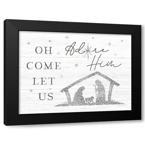 Let Us Adore Him Black Modern Wood Framed Art Print with Double Matting by Tyndall, Elizabeth