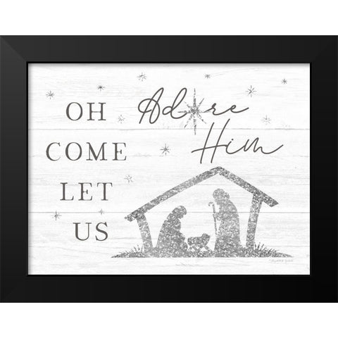 Let Us Adore Him Black Modern Wood Framed Art Print by Tyndall, Elizabeth