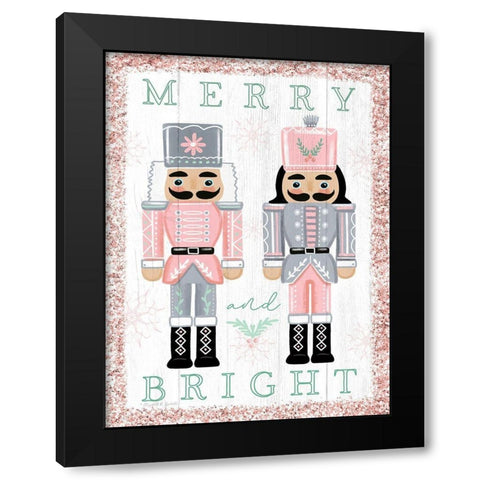 Merry and Bright Black Modern Wood Framed Art Print by Tyndall, Elizabeth