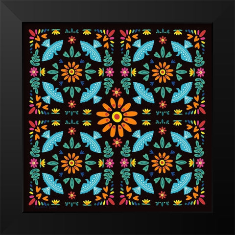 Spanish Tiles Black Modern Wood Framed Art Print by Tyndall, Elizabeth