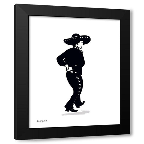 Spanish Dancer Black Modern Wood Framed Art Print with Double Matting by Tyndall, Elizabeth