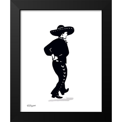 Spanish Dancer Black Modern Wood Framed Art Print by Tyndall, Elizabeth