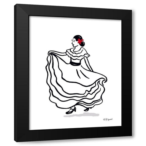 Spanish Dancer II Black Modern Wood Framed Art Print with Double Matting by Tyndall, Elizabeth