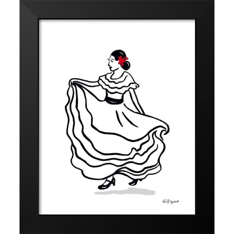 Spanish Dancer II Black Modern Wood Framed Art Print by Tyndall, Elizabeth