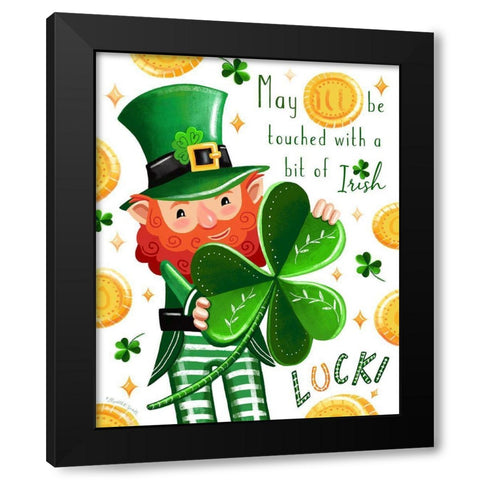 Leprechaun Black Modern Wood Framed Art Print with Double Matting by Tyndall, Elizabeth