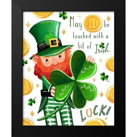 Leprechaun Black Modern Wood Framed Art Print by Tyndall, Elizabeth