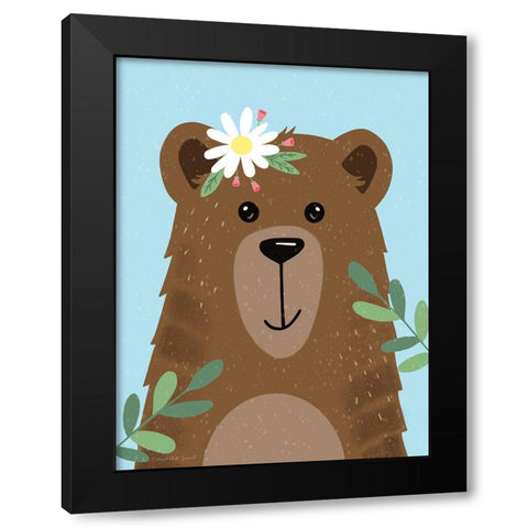 Buddy Bear Black Modern Wood Framed Art Print with Double Matting by Tyndall, Elizabeth