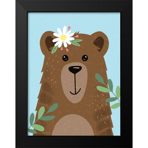 Buddy Bear Black Modern Wood Framed Art Print by Tyndall, Elizabeth