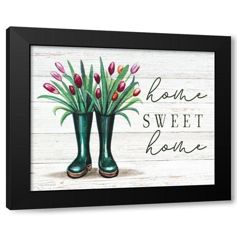 Home Sweet Home Black Modern Wood Framed Art Print with Double Matting by Tyndall, Elizabeth