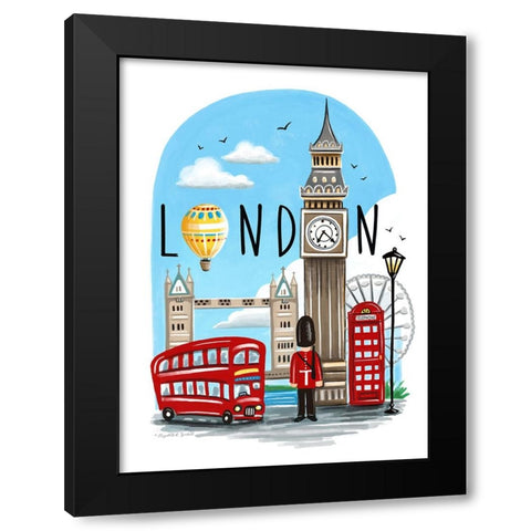 London Black Modern Wood Framed Art Print with Double Matting by Tyndall, Elizabeth