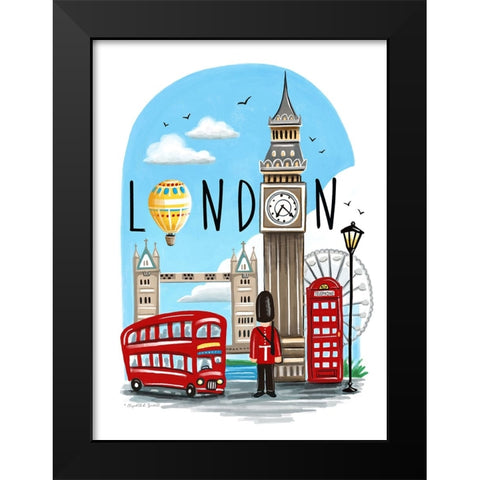 London Black Modern Wood Framed Art Print by Tyndall, Elizabeth