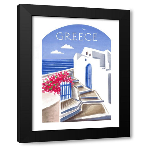 Greece Black Modern Wood Framed Art Print with Double Matting by Tyndall, Elizabeth