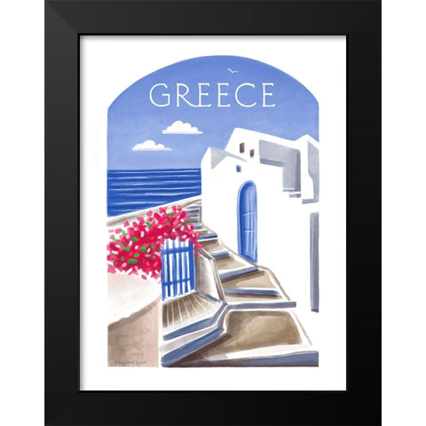 Greece Black Modern Wood Framed Art Print by Tyndall, Elizabeth